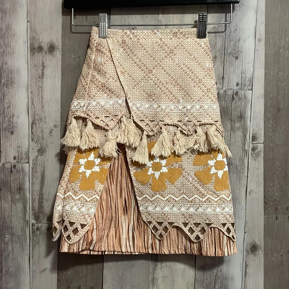 DISNEY STORE Moana Costume Skirt Tassel Kids Size 4 Floral Hawaiian & Bikini Top - Picture 4 of 11